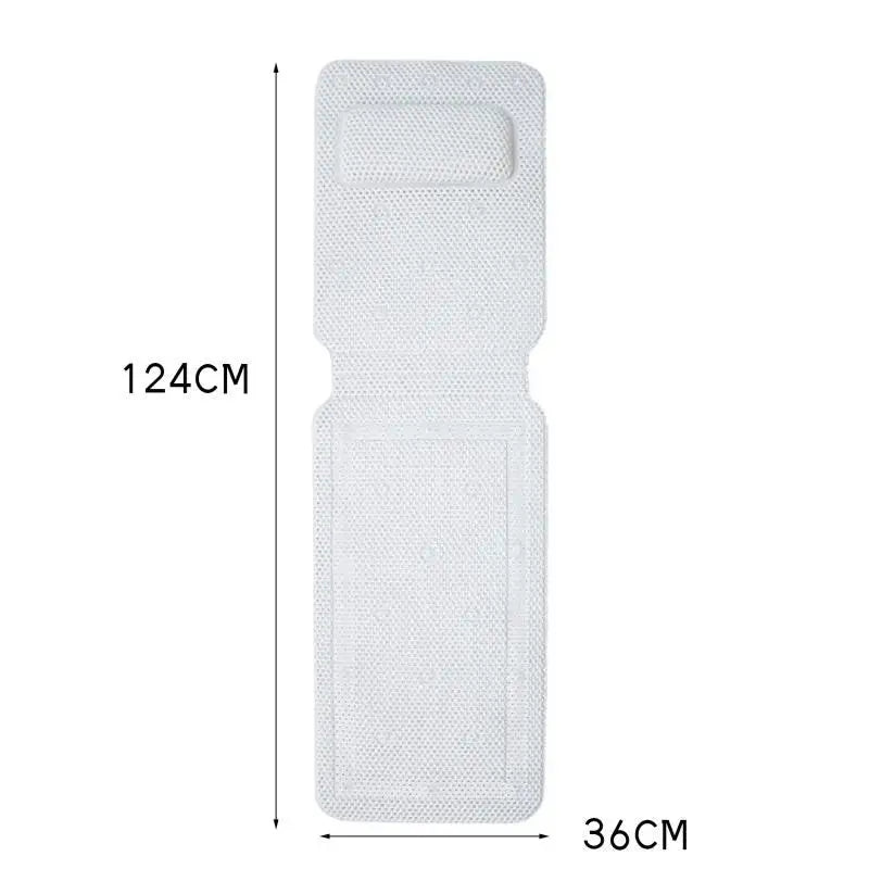 Bathtub Mat With Single Pillow Hollow Foam Non Slip Pad Spa Bath Anti Skid Cushion Comfortable Safety Accessories