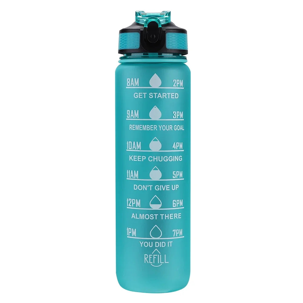 1L Motivational Sports Water Bottle Leakproof
