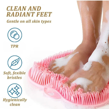 Silicone Exfoliating Bath Mat with Massage Brush