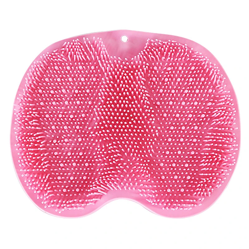 Non-Slip Bathroom Massage Mat with Foot Scrubber