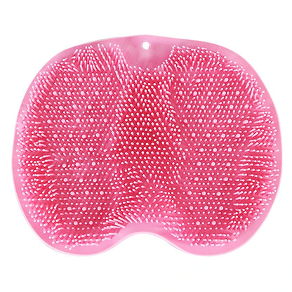 Non-Slip Bathroom Massage Mat with Foot Scrubber