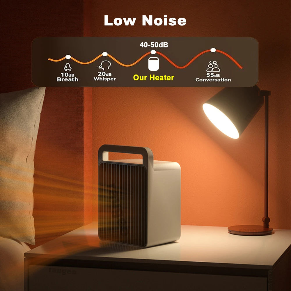 Mini Electric Heater For Room Household 600W Fast Heating Portable Desk Fan Warmer PTC-Ceramic Warm Air Bedroom Warming Machine