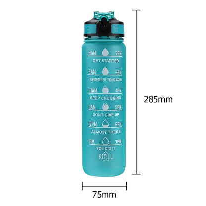 1L Motivational Sports Water Bottle Leakproof