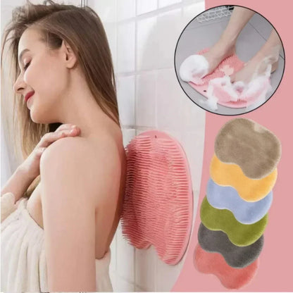 Silicone Exfoliating Bath Mat with Massage Brush
