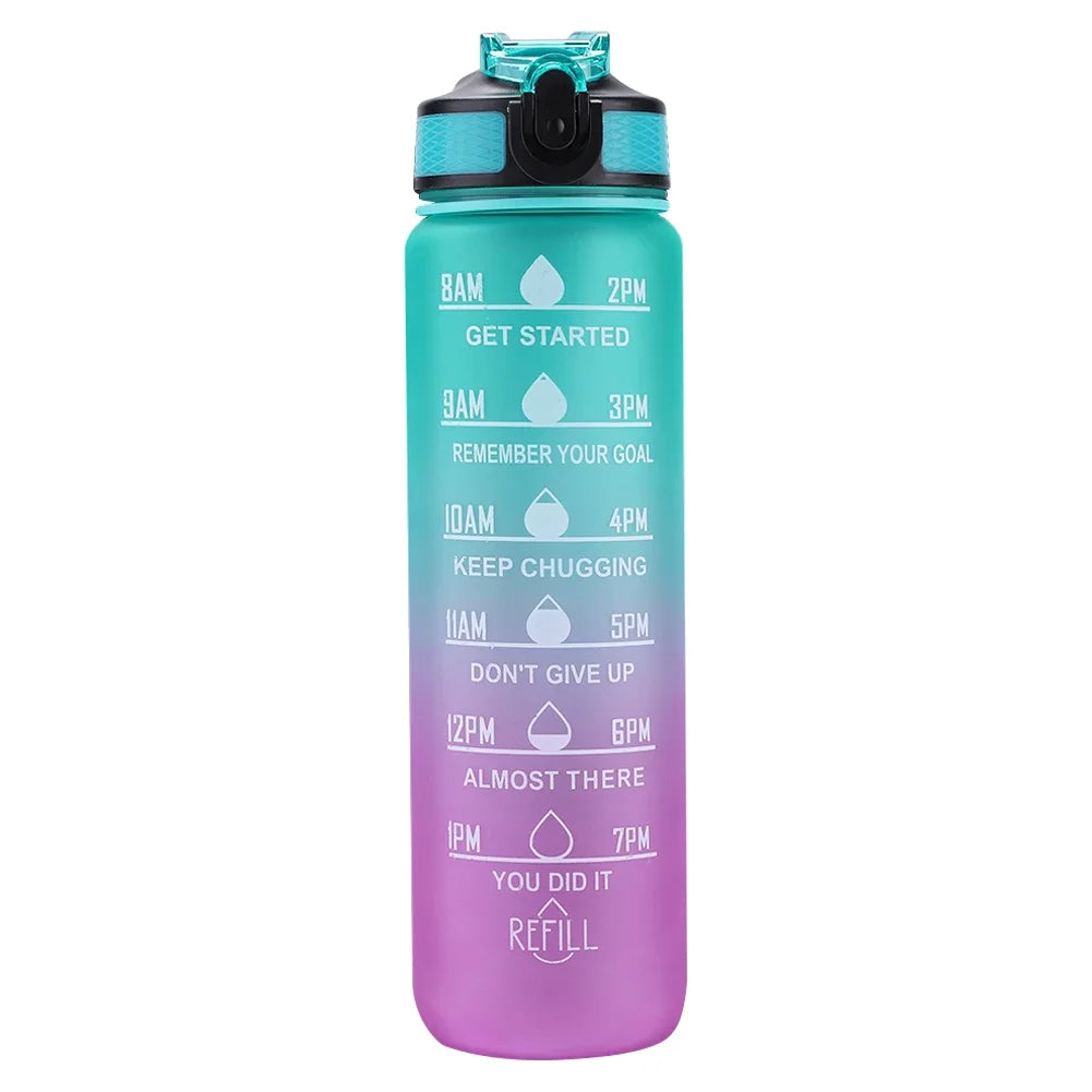 1L Motivational Sports Water Bottle Leakproof