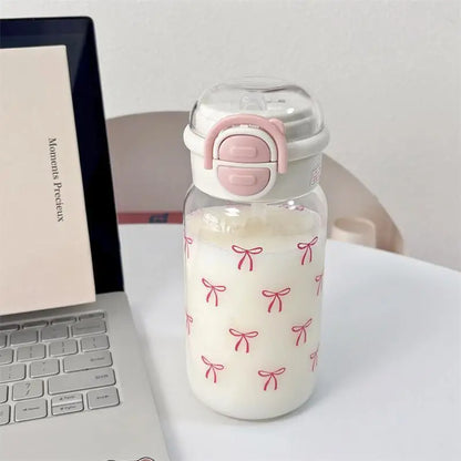 Cute Portable Water Bottle with Straw