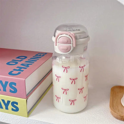 Cute Portable Water Bottle with Straw