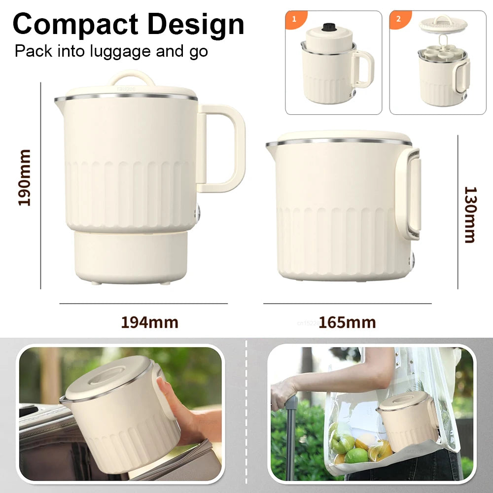 Mini Folding Electric Kettle 1000ML Portable Water Heater Travel Electric Kettle Collapsible Home Kettle Electric boiling pot