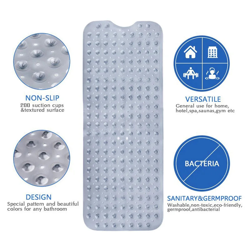 Extra Large Non-Slip Bathtub Shower Mat with Suction Cups