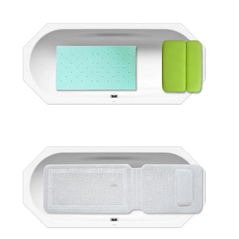 Bathtub Mat With Single Pillow Hollow Foam Non Slip Pad Spa Bath Anti Skid Cushion Comfortable Safety Accessories