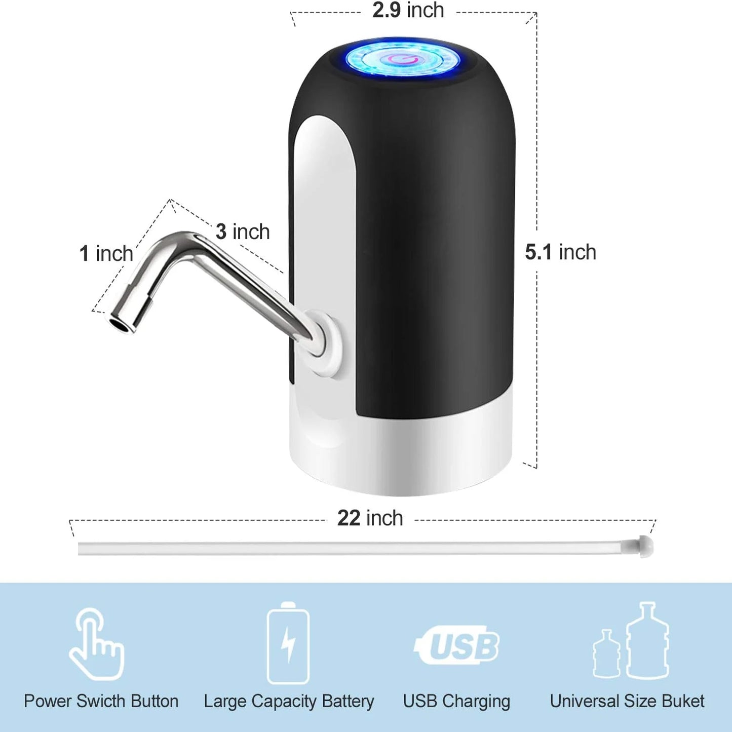 USB Smart Electric Water Bottle Pump Dispenser