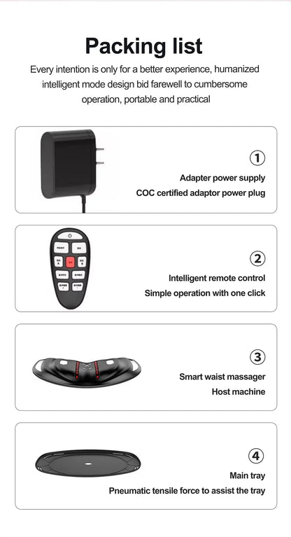 Electric Lumbar Massager with Heat & Adjustable Stretch