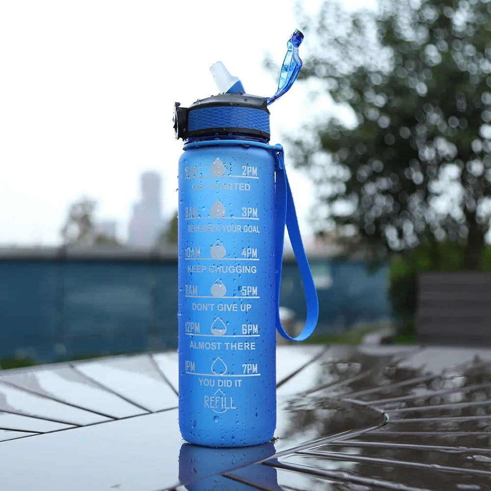1L Motivational Sports Water Bottle Leakproof