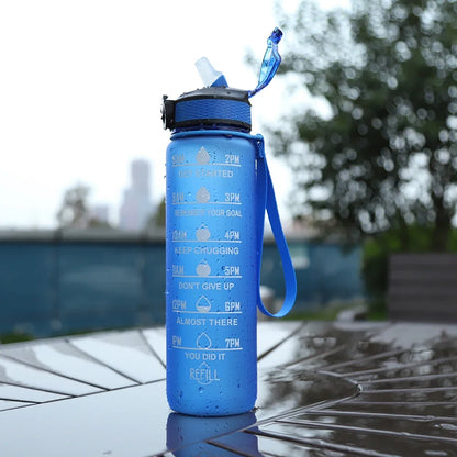 1L Motivational Sports Water Bottle Leakproof