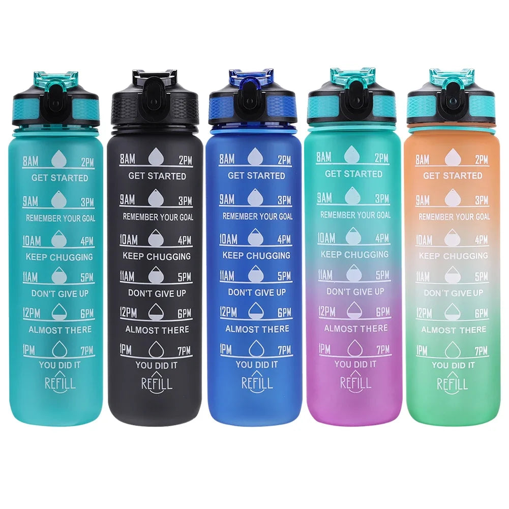 1L Motivational Sports Water Bottle Leakproof