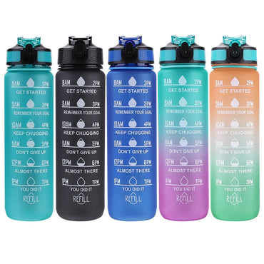 1L Motivational Sports Water Bottle Leakproof