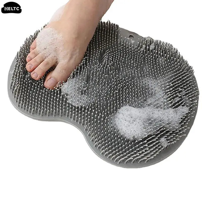 Non-Slip Bathroom Massage Mat with Foot Scrubber