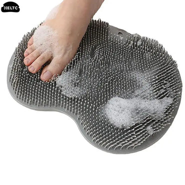 Non-Slip Bathroom Massage Mat with Foot Scrubber