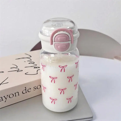Cute Portable Water Bottle with Straw