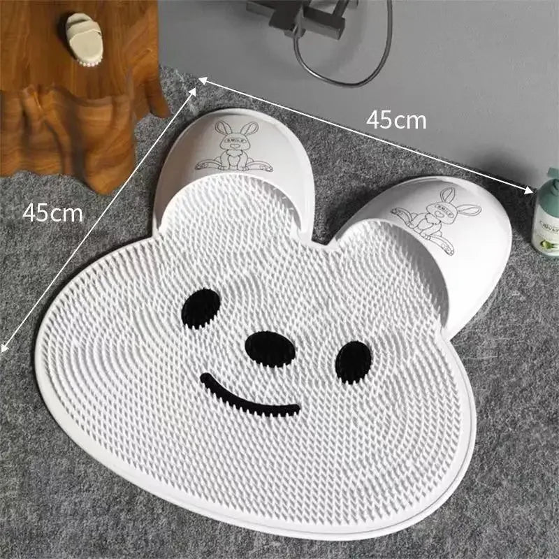 Rabbit Design Anti-Slip Shower Foot Massage Mat