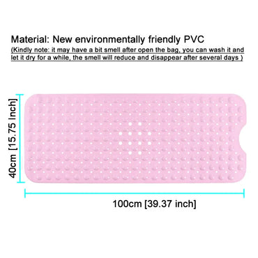 40x100cm Non-Slip Bathtub Mat with Suction Cups