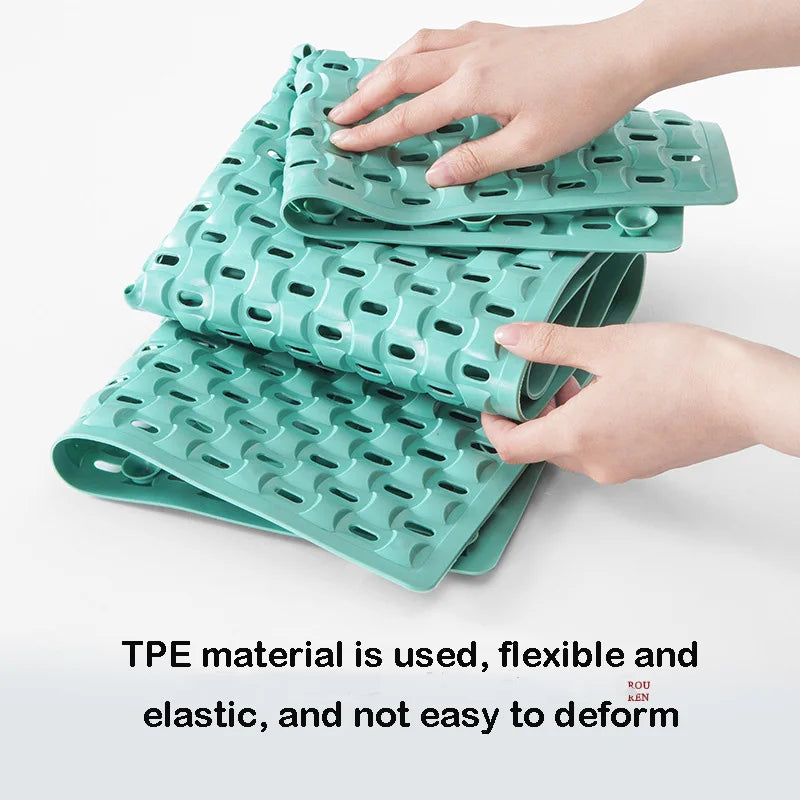 Non-Slip TPE Bathtub Mat with Drain Holes