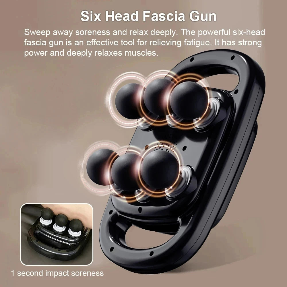 6-Head Deep Tissue Muscle Massager Gun