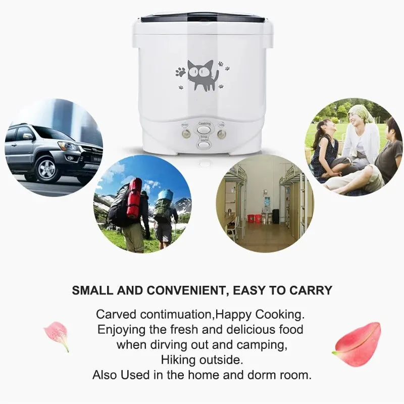 Electric Mini Rice Cooker for Home & Travel