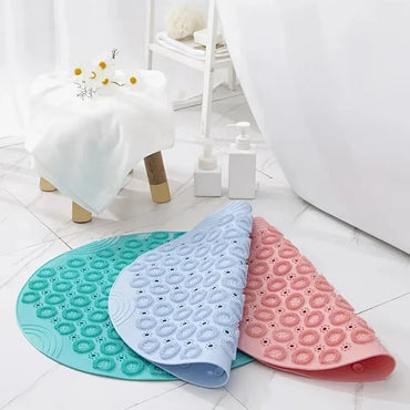 Round Non-Slip Shower Mat with Massage Loops