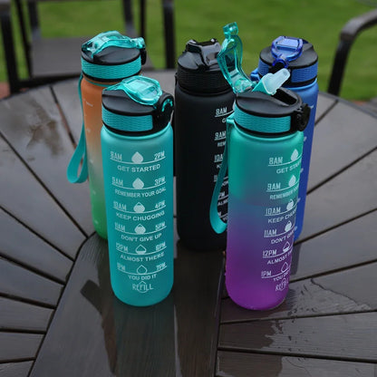 1L Motivational Sports Water Bottle Leakproof