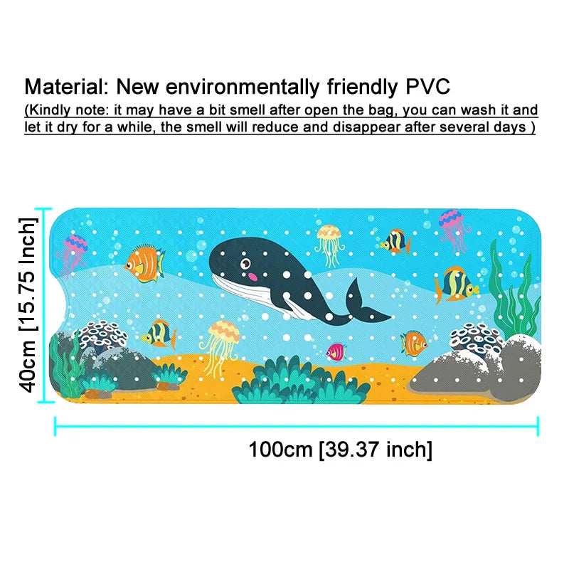 Cute Marine Animal Anti-Slip Bathtub Mat 40x100cm