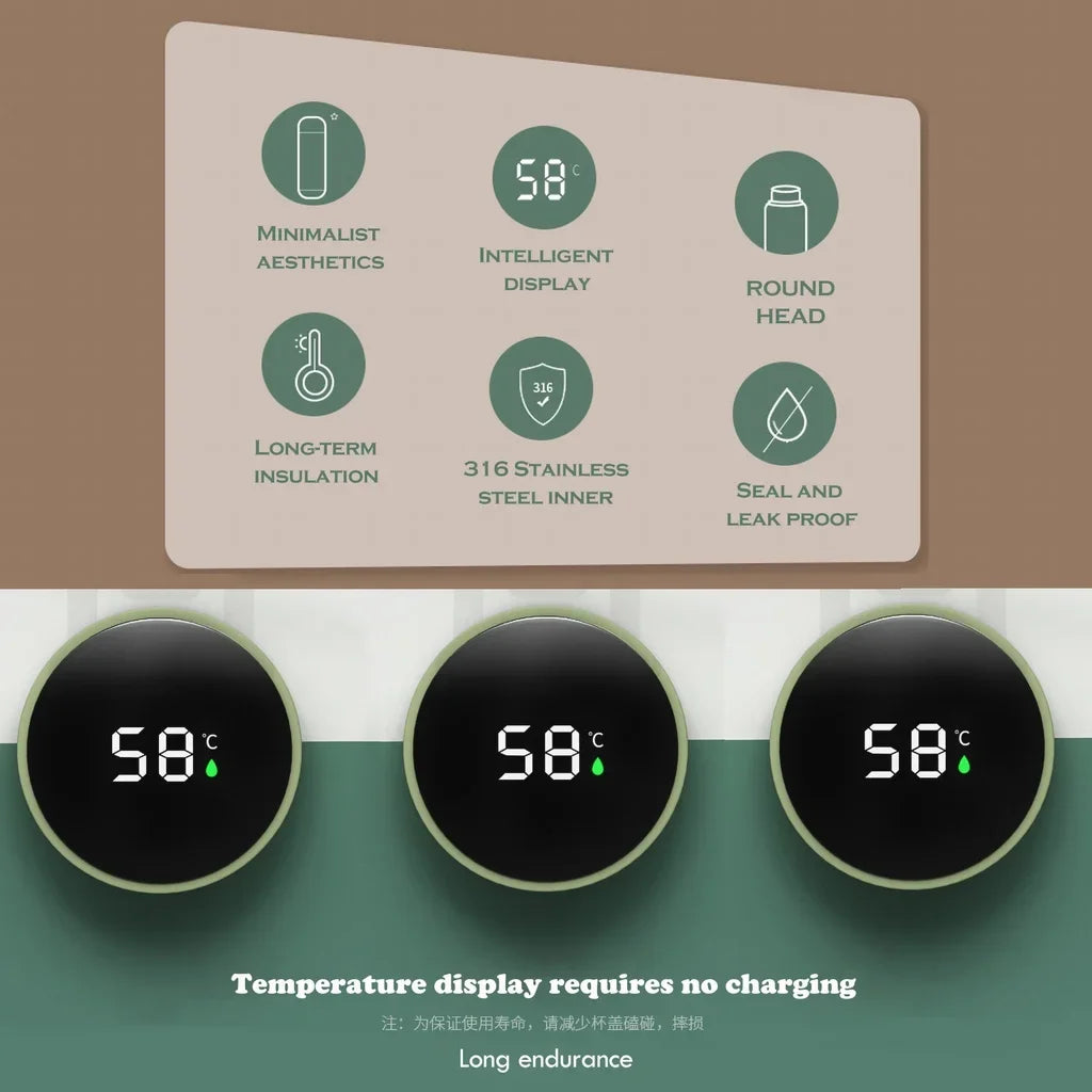 500ml Smart Thermal Bottle with Temperature Display