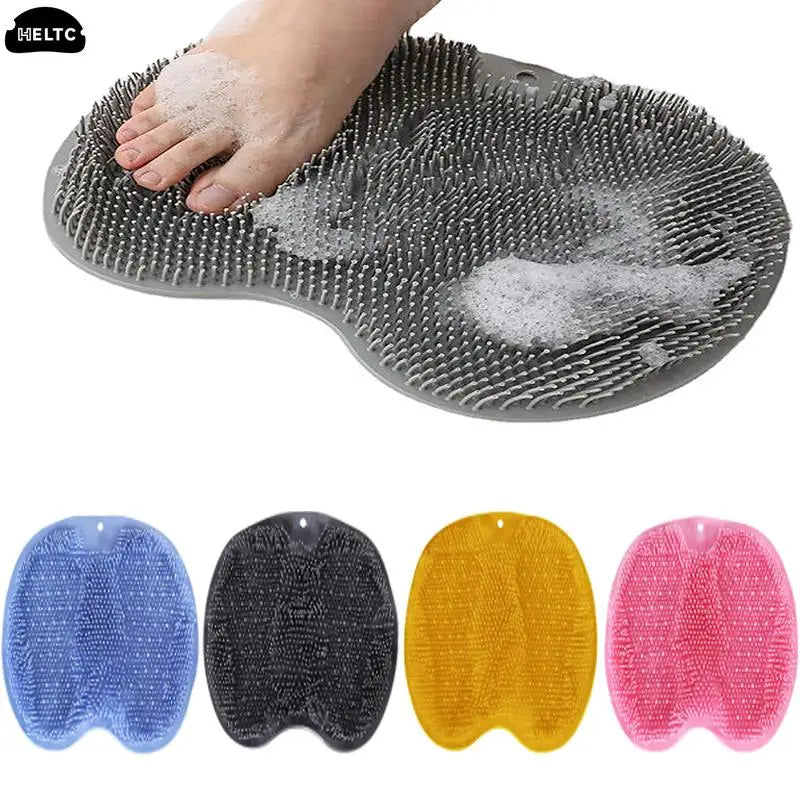 Non-Slip Bathroom Massage Mat with Foot Scrubber