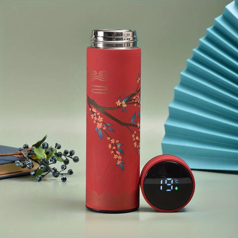 Retro Thermal Water Bottle with Temperature Display