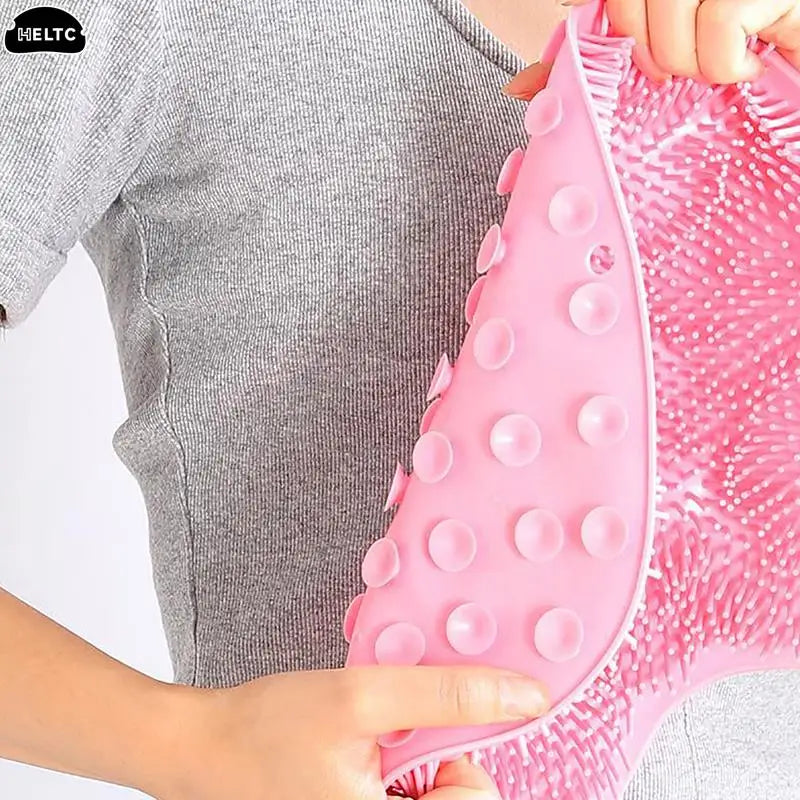 Non-Slip Bathroom Massage Mat with Foot Scrubber
