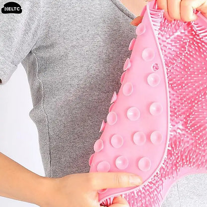 Non-Slip Bathroom Massage Mat with Foot Scrubber