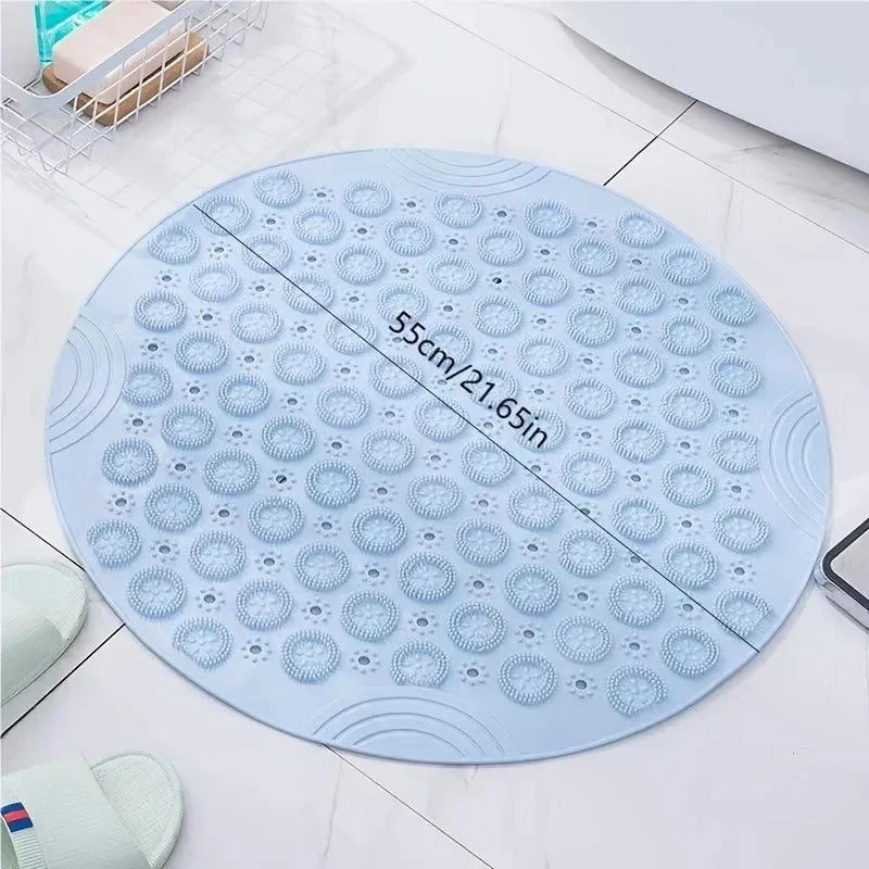 Round Non-Slip Shower Mat with Massage Loops