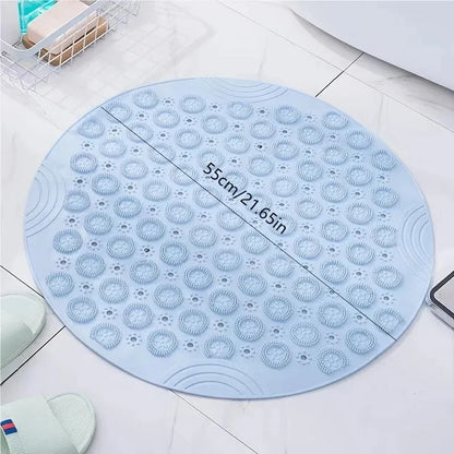 Round Non-Slip Shower Mat with Massage Loops
