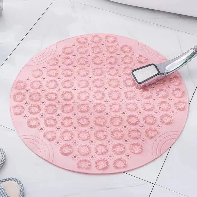 Round Non-Slip Shower Mat with Massage Loops