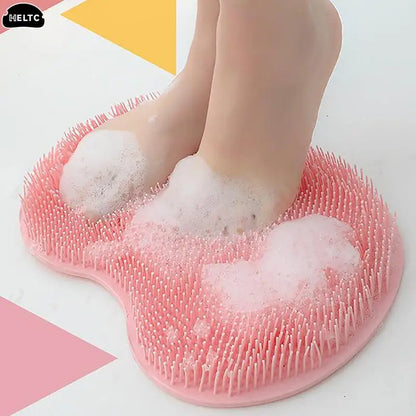 Non-Slip Bathroom Massage Mat with Foot Scrubber